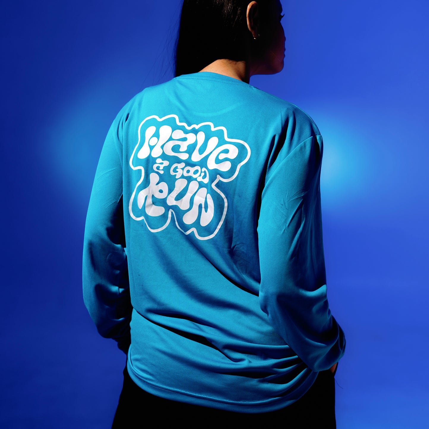Run Long Sleeve Crop Top Women | Have a Good Run | Baju Olahraga Wanita