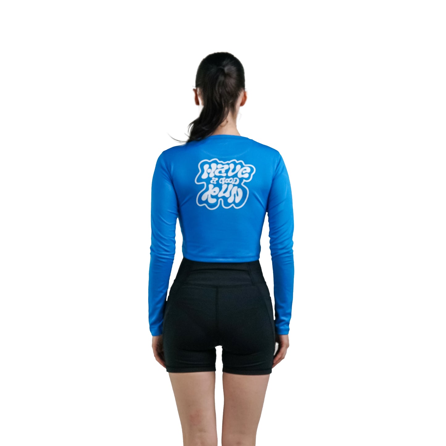 Run Long Sleeve Crop Top Women | Have a Good Run | Baju Olahraga Wanita